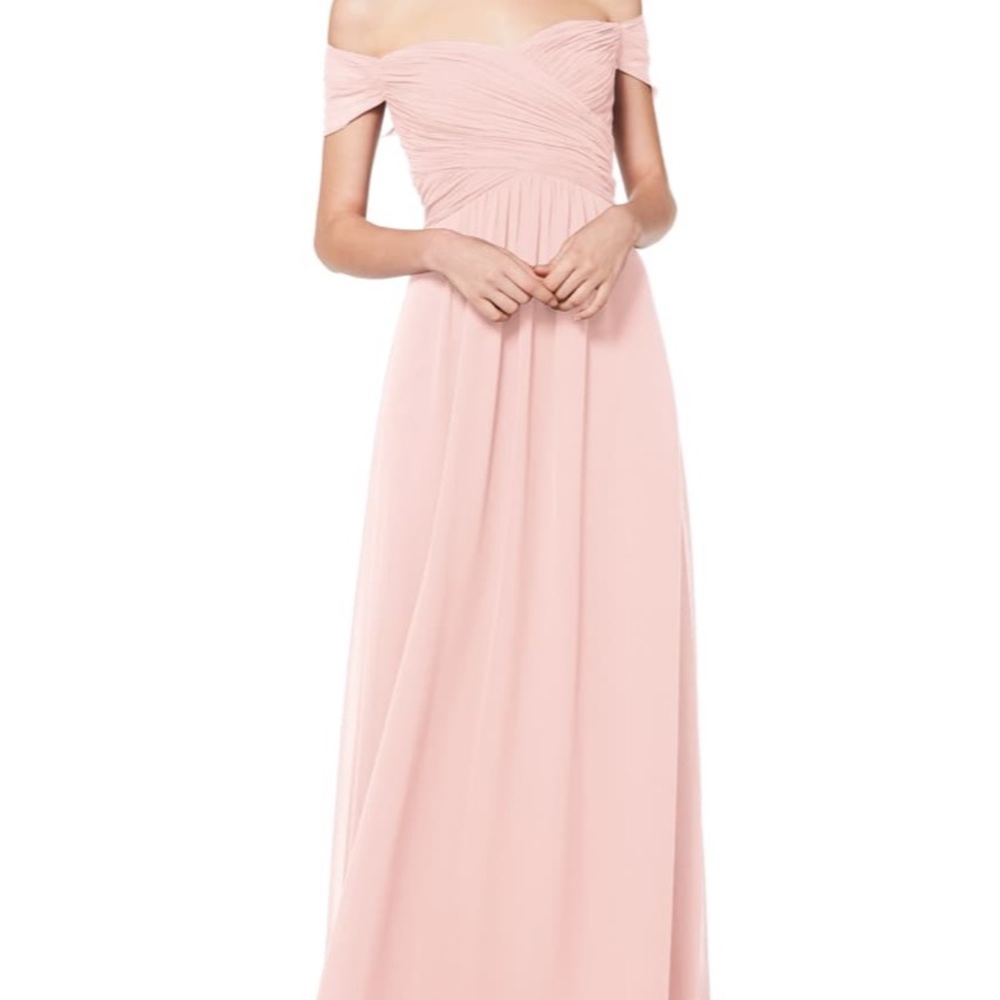 Bill Levkoff Petal Pink Strapless Chiffon Dress - Picture 7 of 8